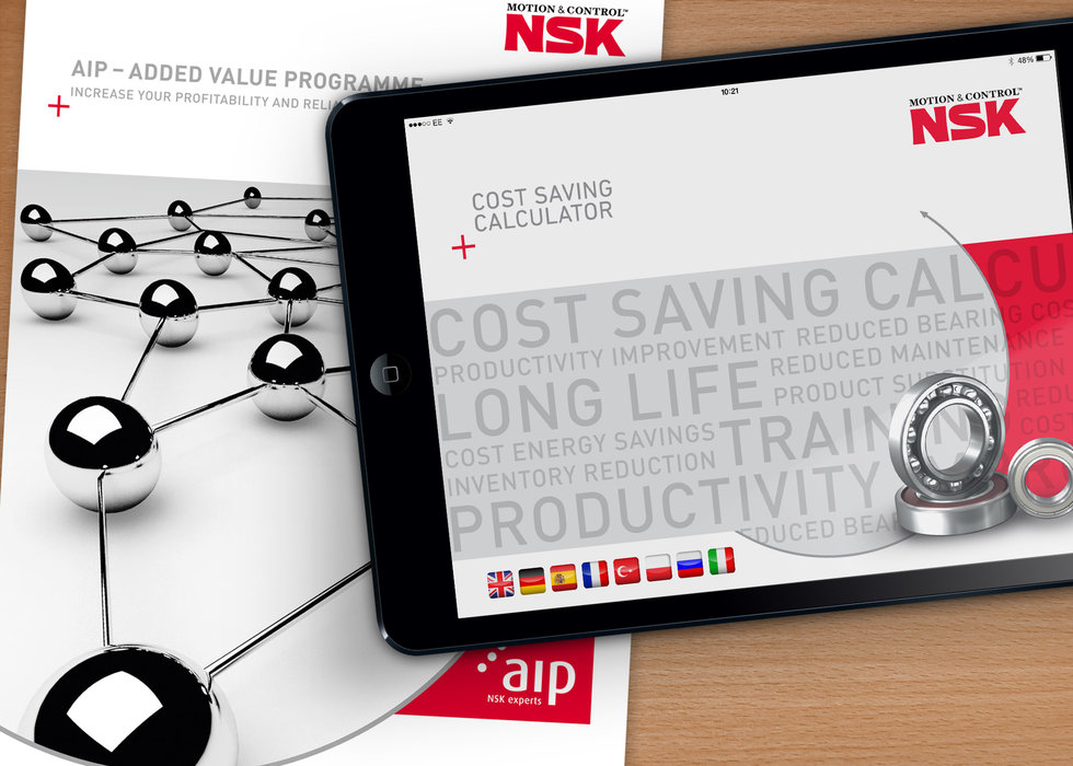 NSK publie l’application Cost Saving Calculator (calculateur de gains) pour tablettes, smartphones et PC
